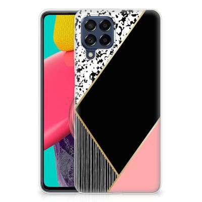Samsung Galaxy M53 | TPU Hoesje | Zwart Roze Vormen