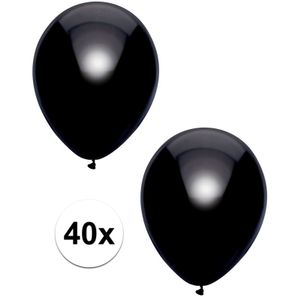 40x Zwarte metallic ballonnen 30 cm