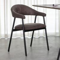 LABEL51 Eetkamerstoel Amaze - Antraciet - Micro Suede - Black Frame