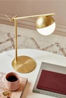 Tafellamp messing modern opaal glas &apos;Contina&apos; Nordlux G9 fitting 48 cm