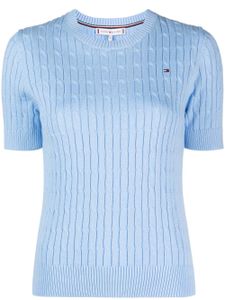 Tommy Hilfiger t-shirt en maille à design nervuré - Noir
