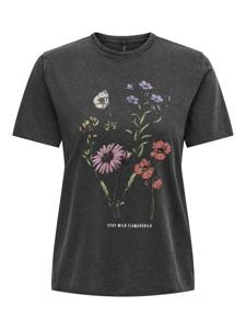 Only Onllucy Life Reg S/s Top Jrs Noos T-shirts Black Flowerchild