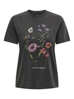 Only Onllucy Life Reg S/s Top Jrs Noos T-shirts Black Flowerchild
