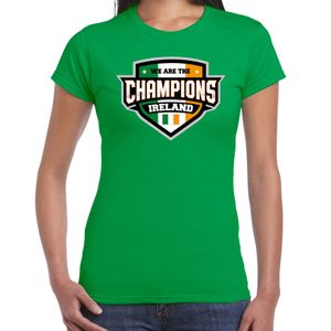 We are the champions Ireland / Ierland supporter t-shirt groen voor dames