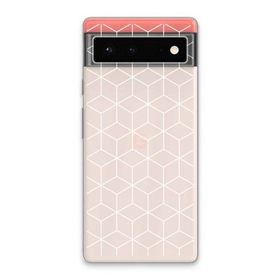 Zwart-witte kubussen: Google Pixel 6 Transparant Hoesje
