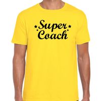 Super coach cadeau t-shirt geel heren Super coach cadeau t-shirt geel heren