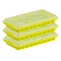 Plasticforte Tray met Flessenhals ijsblokjes/ijsklontjes - 3x stuks - staafjes - 10 vakjes - groen
