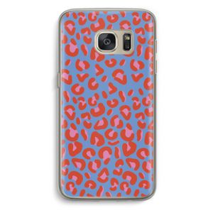Leopard blue: Samsung Galaxy S7 Transparant Hoesje
