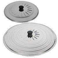 Gerimport Set 2x stuks spatdeksels - pannendeksels - rvs - stoomuitlaat - Dia 28 en 40 cm
