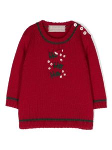 La Stupenderia pull en maille à slogan brodé - Rouge