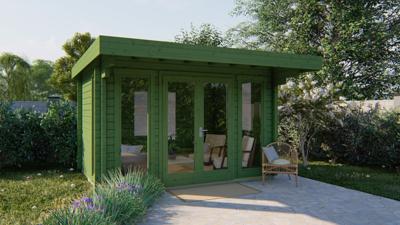 Blokhut - Tuinhuis Whitegate | 70 mm | grijs geïmpregneerd