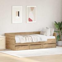 Dagbedframe met lades artisanaal eikenkleurig 90 x 200 cm