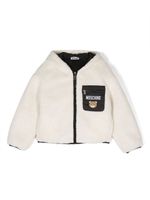 Moschino Kids veste bomber en fourrure artificielle à motif Teddy Bear - Blanc