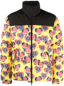 Moncler logo-print zip-up down jacket - Noir