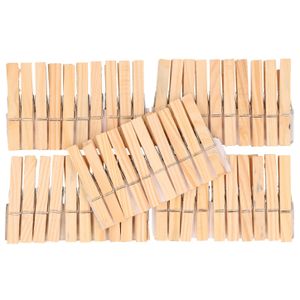 150x Houten wasknijpers 7,5 cm