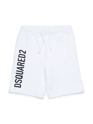 DSQUARED2 KIDS short en coton à logo imprimé - Blanc