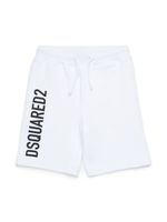 DSQUARED2 KIDS short en coton à logo imprimé - Blanc