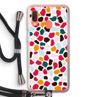 Colored Giraffe: Samsung Galaxy A20e Transparant Hoesje met koord