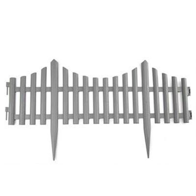 Flexibele borderrand/tuin hekje - 60 cm - lichtgrijs - kunststof