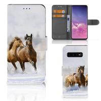Samsung Galaxy S10 | Telefoonhoesje | Met pasjeshouder | Paarden Samsung Galaxy S10 | Telefoonhoesje | Met pasjeshouder | Paarden
