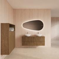 Badmeubelset BWS Hybris Castle Brown 140 cm Met Waskom Badmeubelset BWS Hybris Castle Brown 140 cm Met Waskom