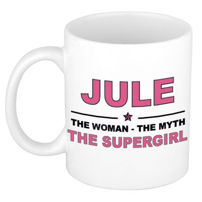 Jule The woman, The myth the supergirl collega kado mokken/bekers 300 ml