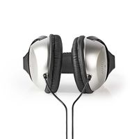 Nedis HPWD1201BK hoofdtelefoon/headset Hoofdtelefoons Bedraad Hoofdband Muziek Zwart, Zilver - thumbnail