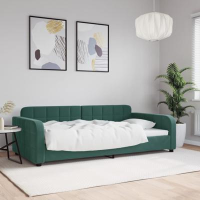 Slaapbank 100x200 cm fluweel donkergroen