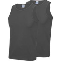 2-Pack Maat XL - Sport singlets/hemden grijs voor heren - thumbnail