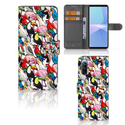 Sony Xperia 10 III | Telefoonhoesje | Met pasjeshouder | Birds