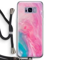 Roze explosie: Samsung Galaxy S8 Plus Transparant Hoesje met koord
