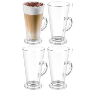 Latte Macchiato/koffie glazen - transparant glas - 4x stuks - 280 ml