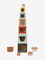 Toren van kubussen met ingebouwde vormen gemaakt van FSC® hout tanzania - thumbnail