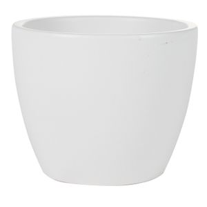 Plantenpot/bloempot in een strakke Scandinavische look wit Dia 15 cm en Hoogte 12 cm