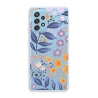Flowers with blue leaves: Samsung Galaxy A73 Transparant Hoesje