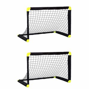 2x Voetbalgoals/voetbaldoelen 90 x 59 x 61 cm buitenspeelgoed