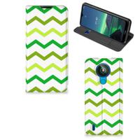 Nokia 1.4 | Hoesje met Magneet | Zigzag Groen