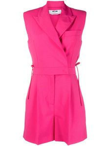 MSGM combishort sans manches à découpes - Rose
