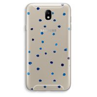Blauwe stippen: Samsung Galaxy J7 (2017) Transparant Hoesje