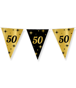 Classy Vlaggenlijn 50 Jaar Zwart/Goud (10m)