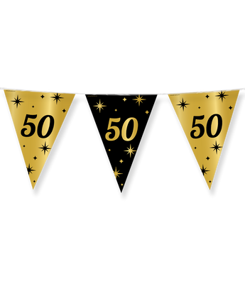 Classy Vlaggenlijn 50 Jaar Zwart/Goud (10m)