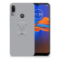 Motorola Moto E6 Plus Telefoonhoesje met Naam Grijs Baby Olifant