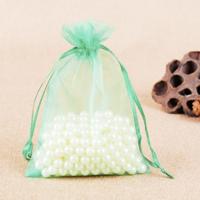 100 PCS geschenk zakken sieraden organza zakje bruiloft verjaardag partij drawable zakjes Gift Bag grootte: 7X9cm (licht groen)