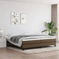 Bedframe zonder matras stof donkerbruin 200x200 cm