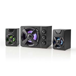 Nedis Gaming Speaker | Speaker-kanalen: 2.1 | USB Gevoed | 3,5 mm Male | 33 W | LED | Volumebediening - GSPR31021BK