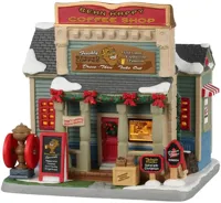 Lemax bean happy coffee shop verlicht kersthuisje Caddington Village 2022