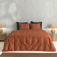 Zo!Home Fiora di Satinado - Copper Orange Dekbedovertrek Lits-jumeaux XL (260 x 200/220 cm + 2 kussenslopen) Dekbedovertrek - thumbnail