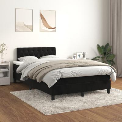 Boxspring met matras fluweel zwart 120x200 cm
