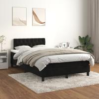 Boxspring met matras fluweel zwart 120x200 cm