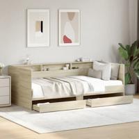 Slaapbank met lades zonder matras 90x190 cm sonoma eikenkleurig